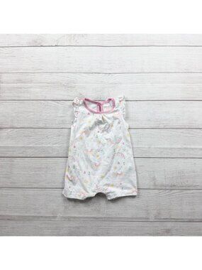 Chick Pea Infant Girls FloralRainbow Print Sleeveless Romper 6-9 Months